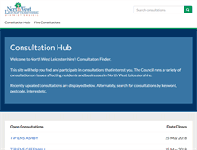 Tablet Screenshot of consultation.nwleics.gov.uk